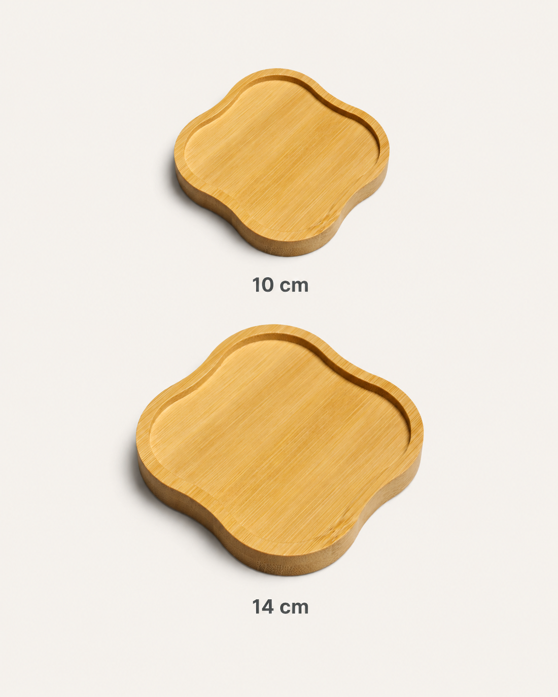 Bamboo Coaster Tray – size comparison