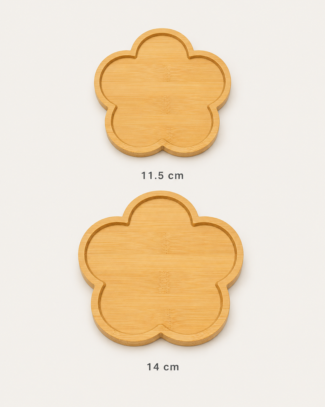 Bamboo Coaster Tray – size comparison