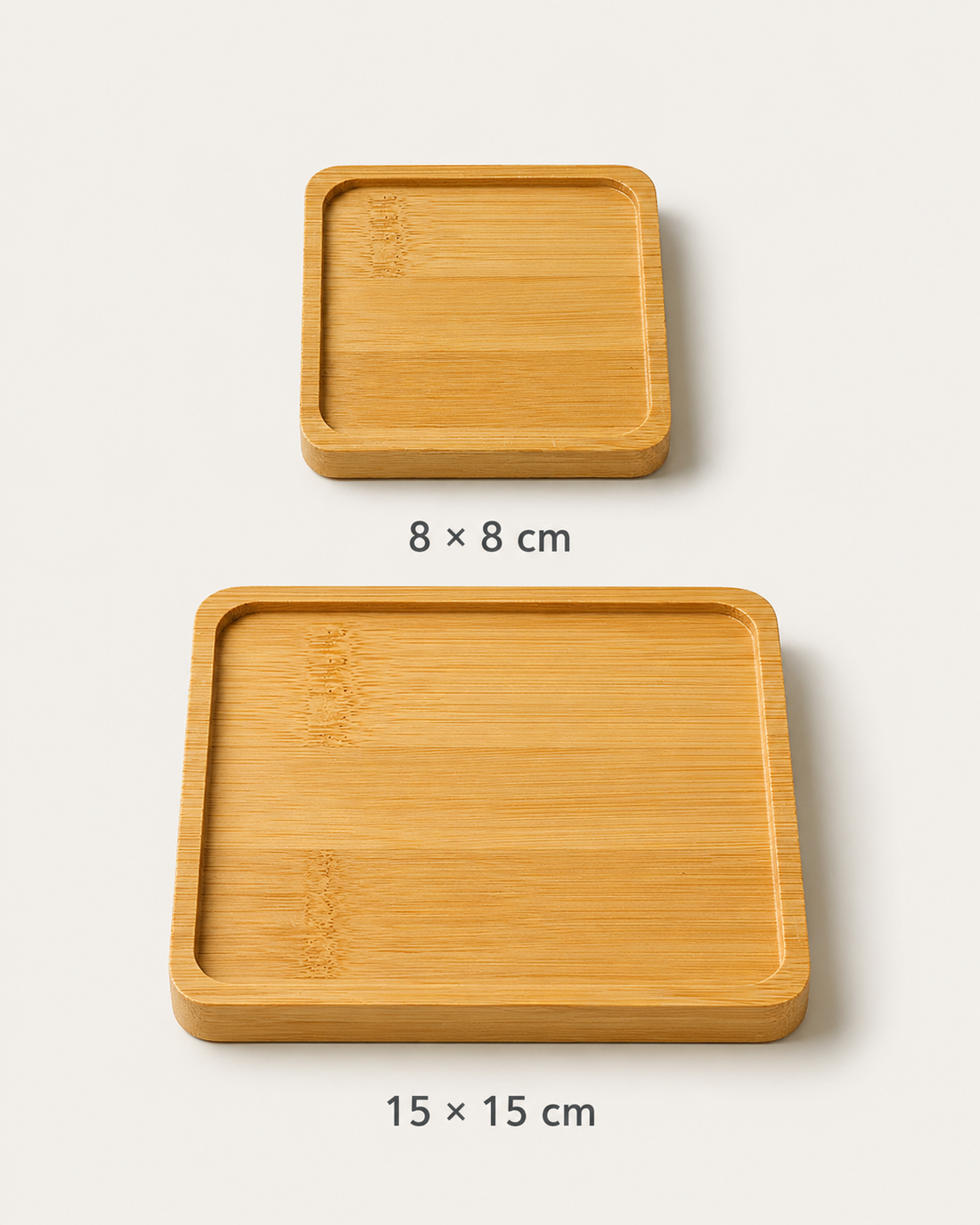 Bamboo Coaster Tray – size comparison