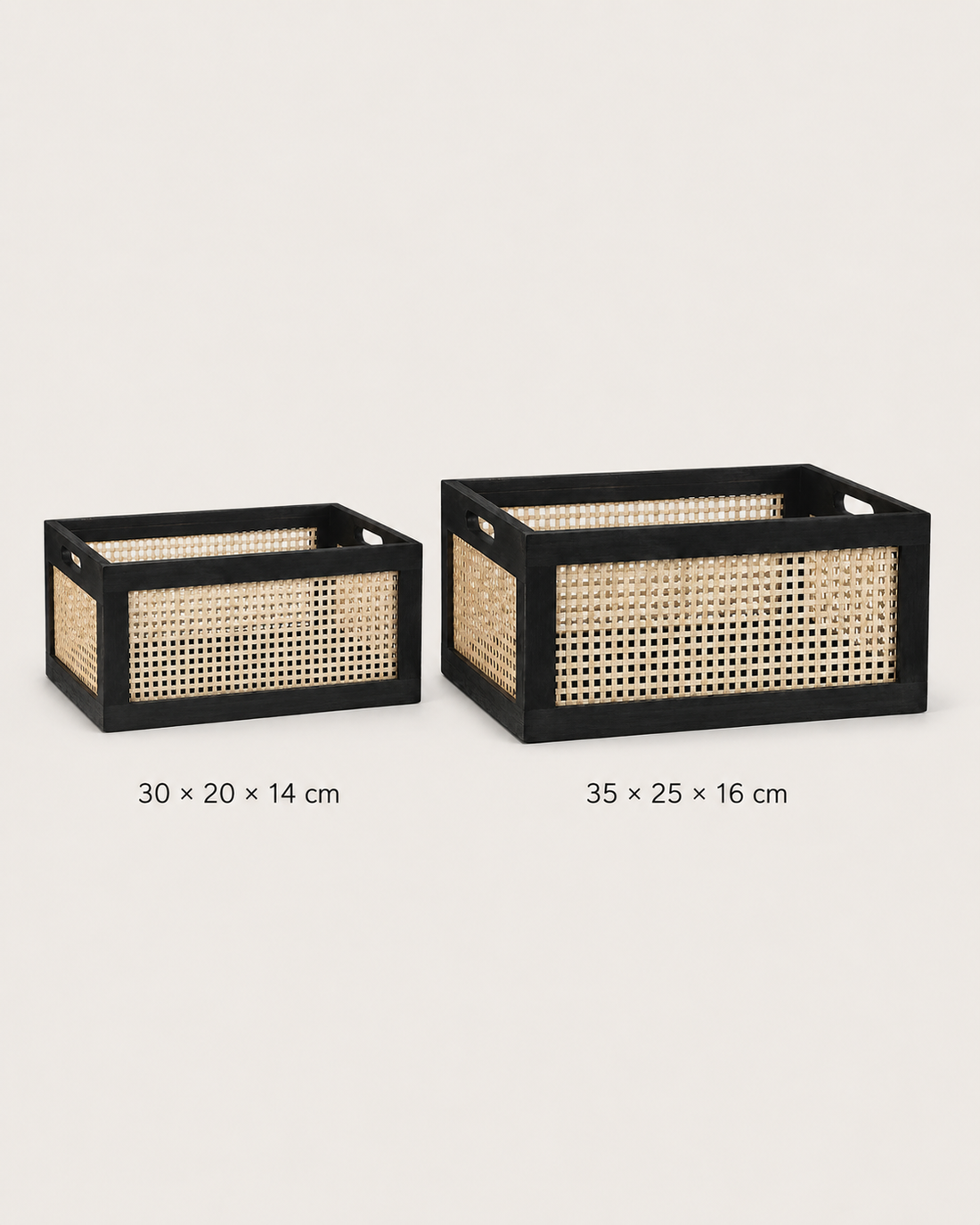 Woven Bamboo Storage Basket – size comparison