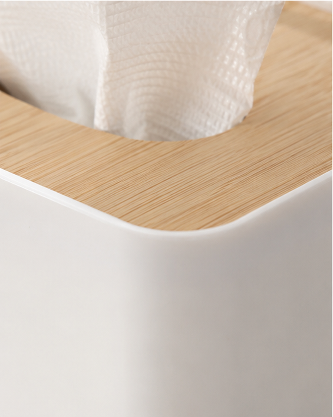 Bamboo Tissue Box - close-up detail