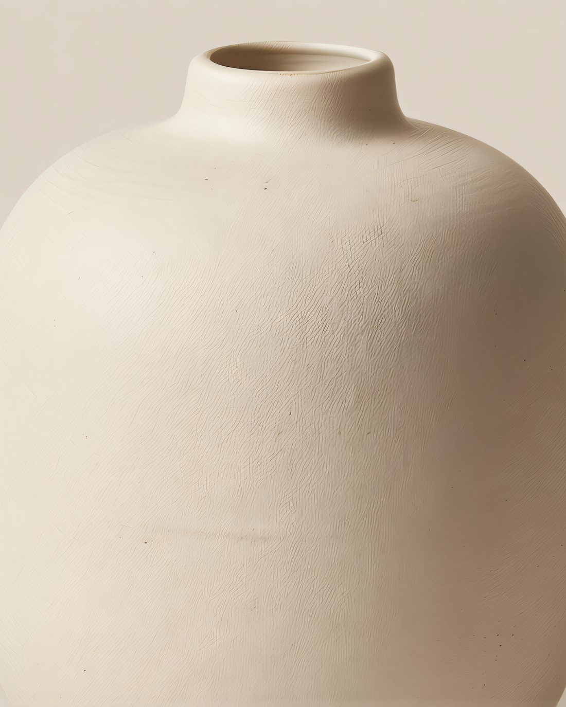 Bisque Vase — Barrel – close-up detail