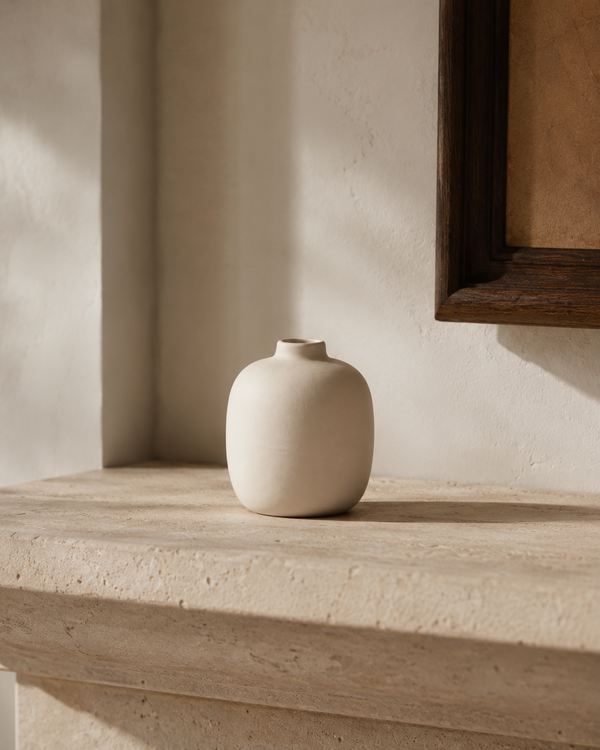 Bisque Vase — Barrel