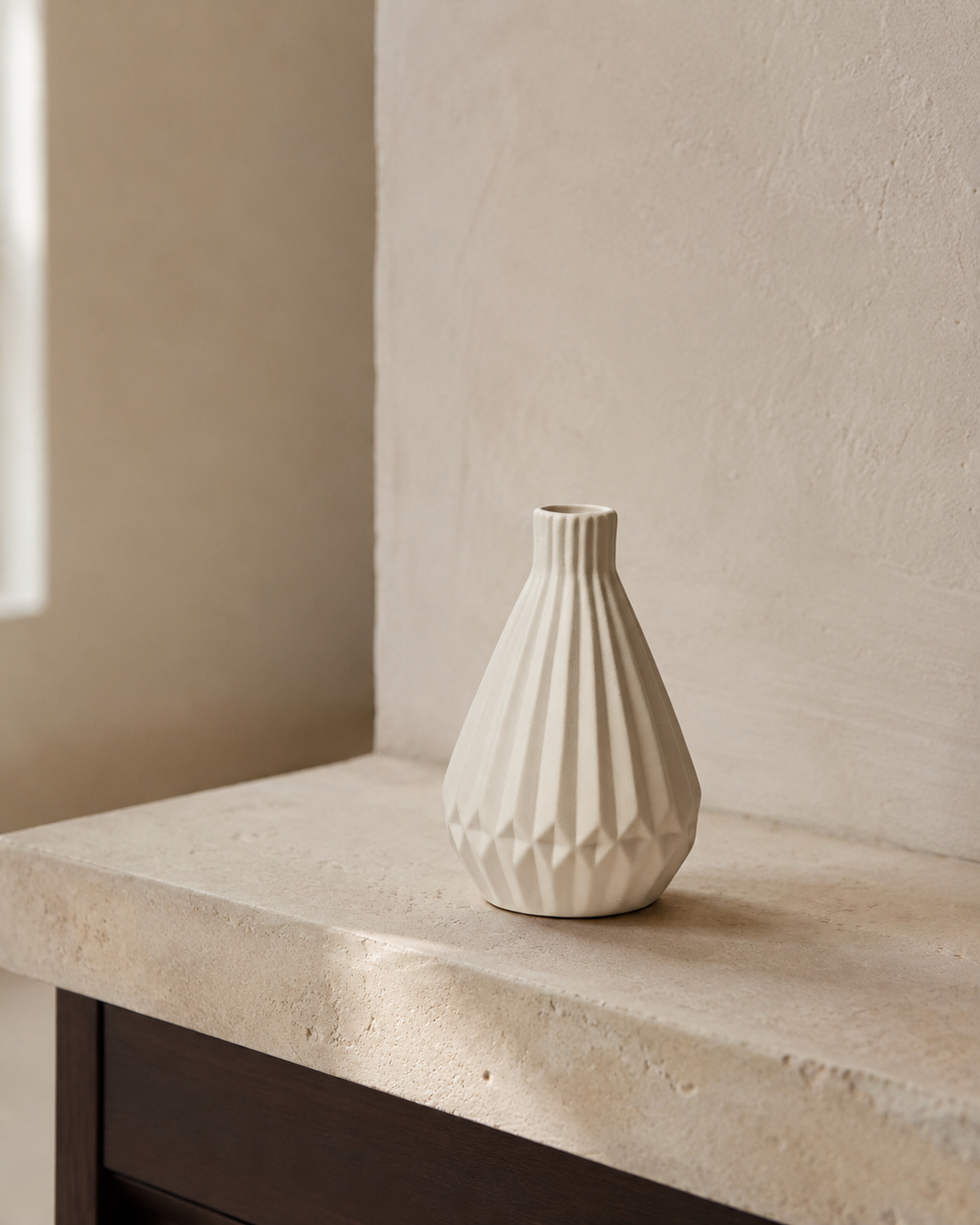 Bisque Vase — Faceted