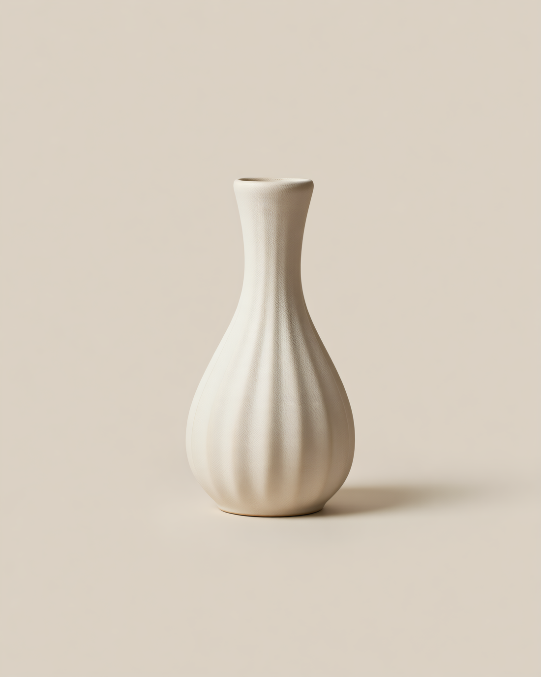 Bisque Vase — Fluted on white background