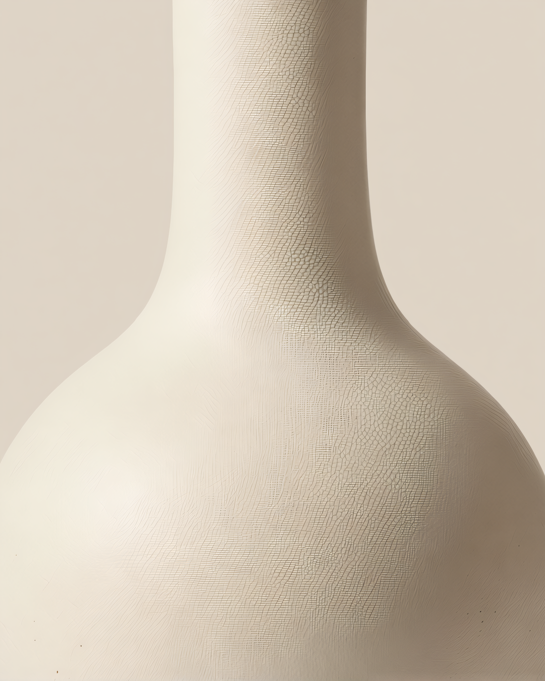 Bisque Vase — Long Neck – close-up detail
