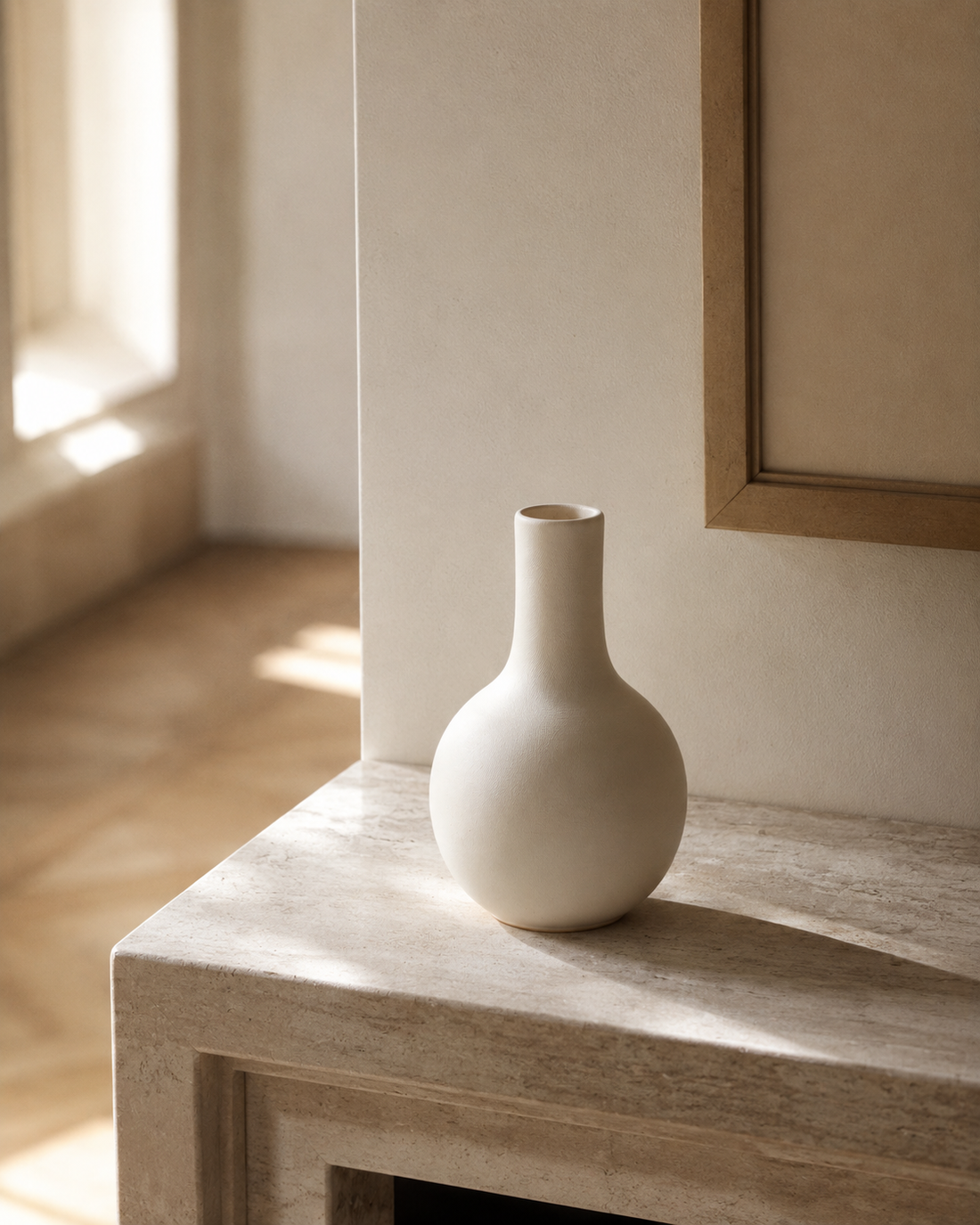 Bisque Vase — Long Neck