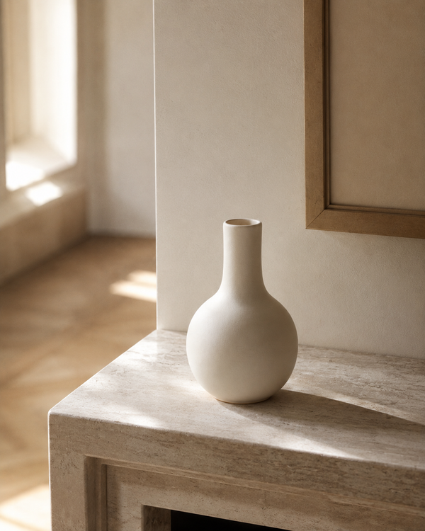 Bisque Vase — Long Neck