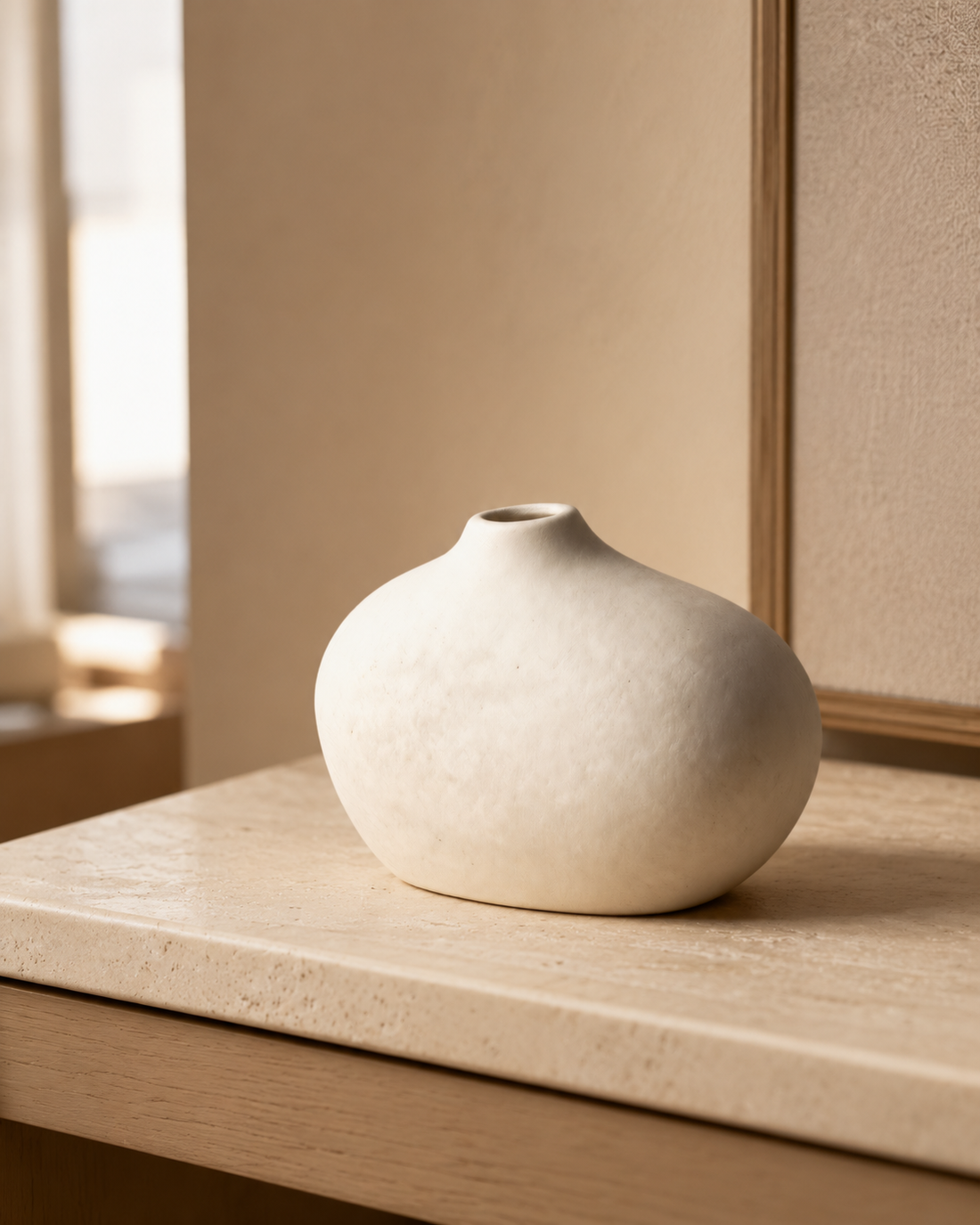 Bisque Vase — Pebble