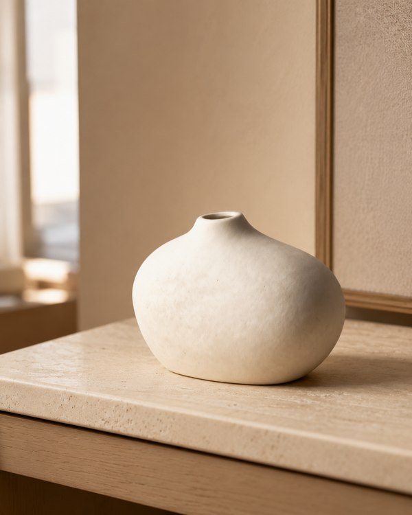 Bisque Vase — Pebble