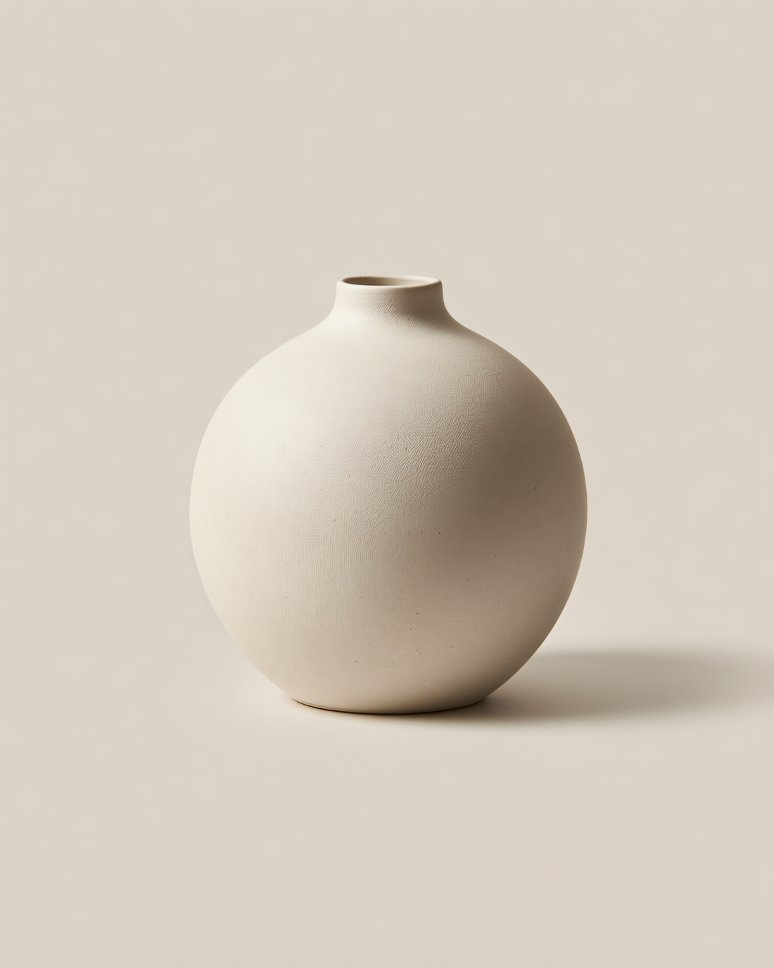 Component 2 of 3 — Bisque Vase Sphere, mid, 8 × 8.2 cm