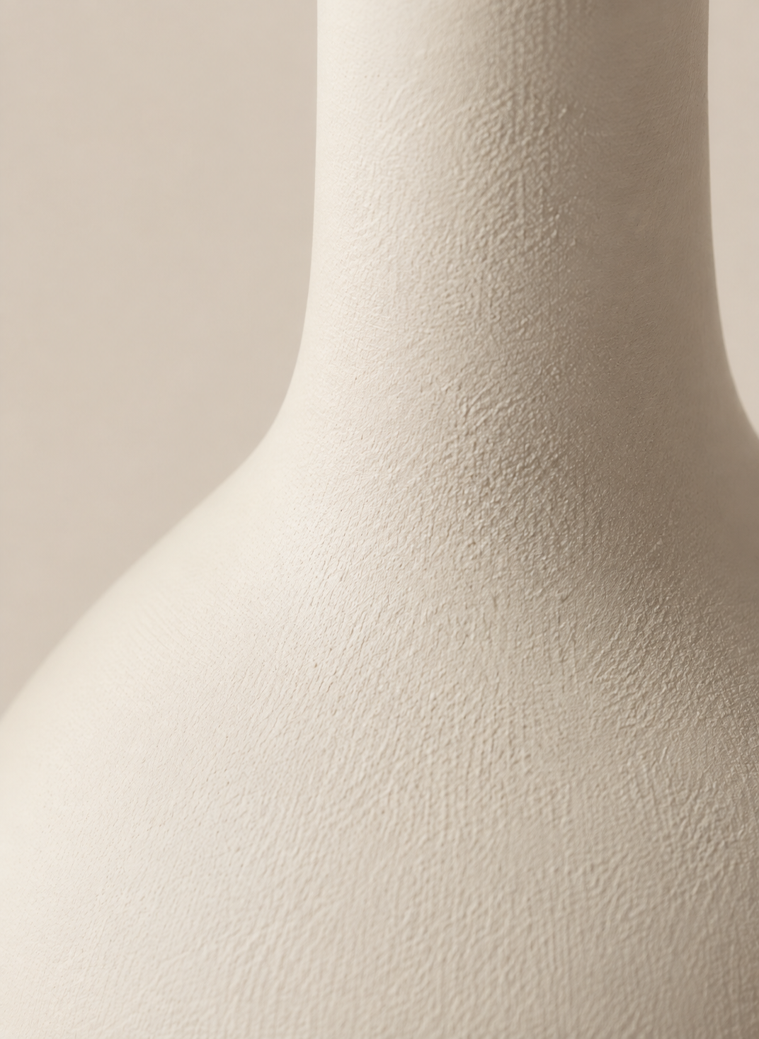 Bisque Vase Trio — Cascade, detail of the Slender vase's neck
