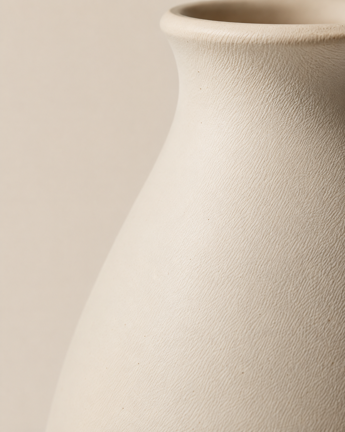 Bisque Vase Trio — Dune, detail of the Urn vase's shoulder