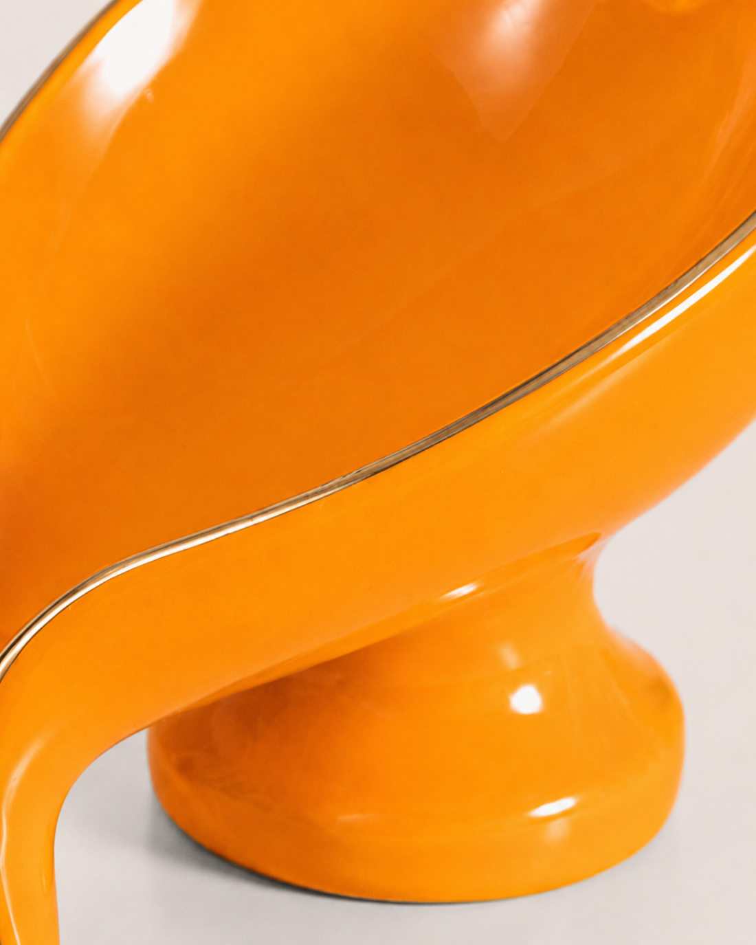 Heart Ceramic Soap Dish - detail Orange