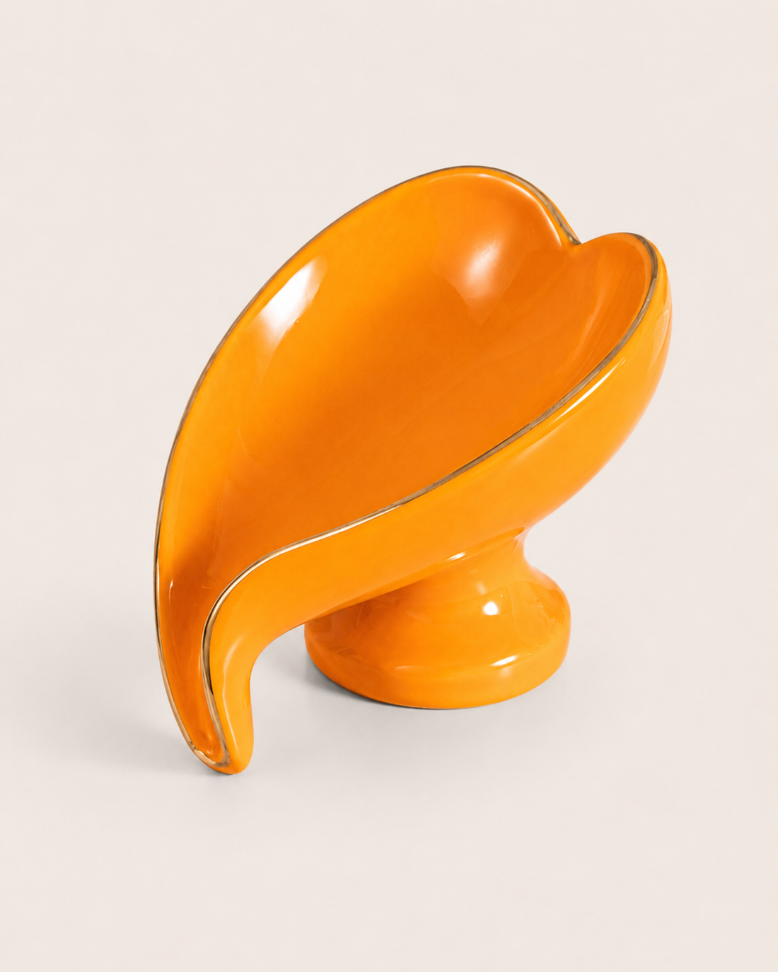 Heart Ceramic Soap Dish - Orange