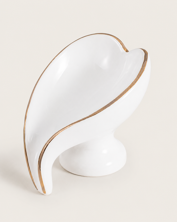 Heart Ceramic Soap Dish - White