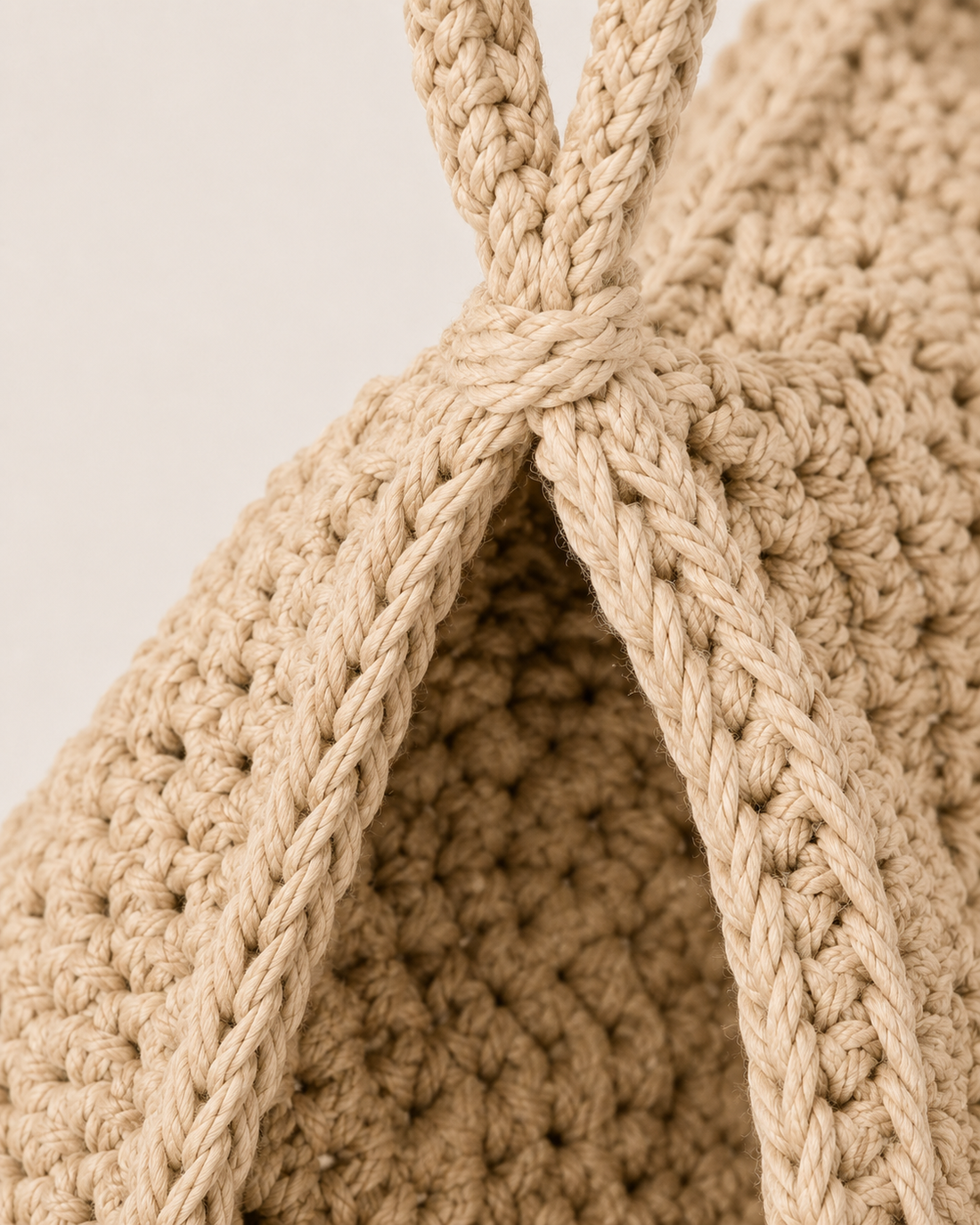 Hanging Fruit Net Basket - detail Cotton Rope
