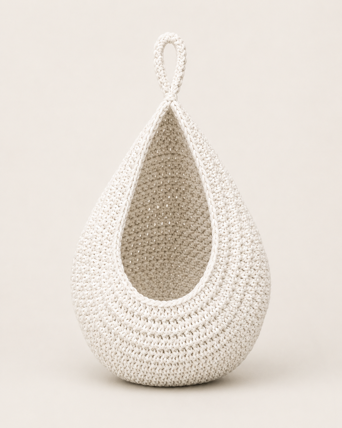 Hanging Fruit Net Basket - White