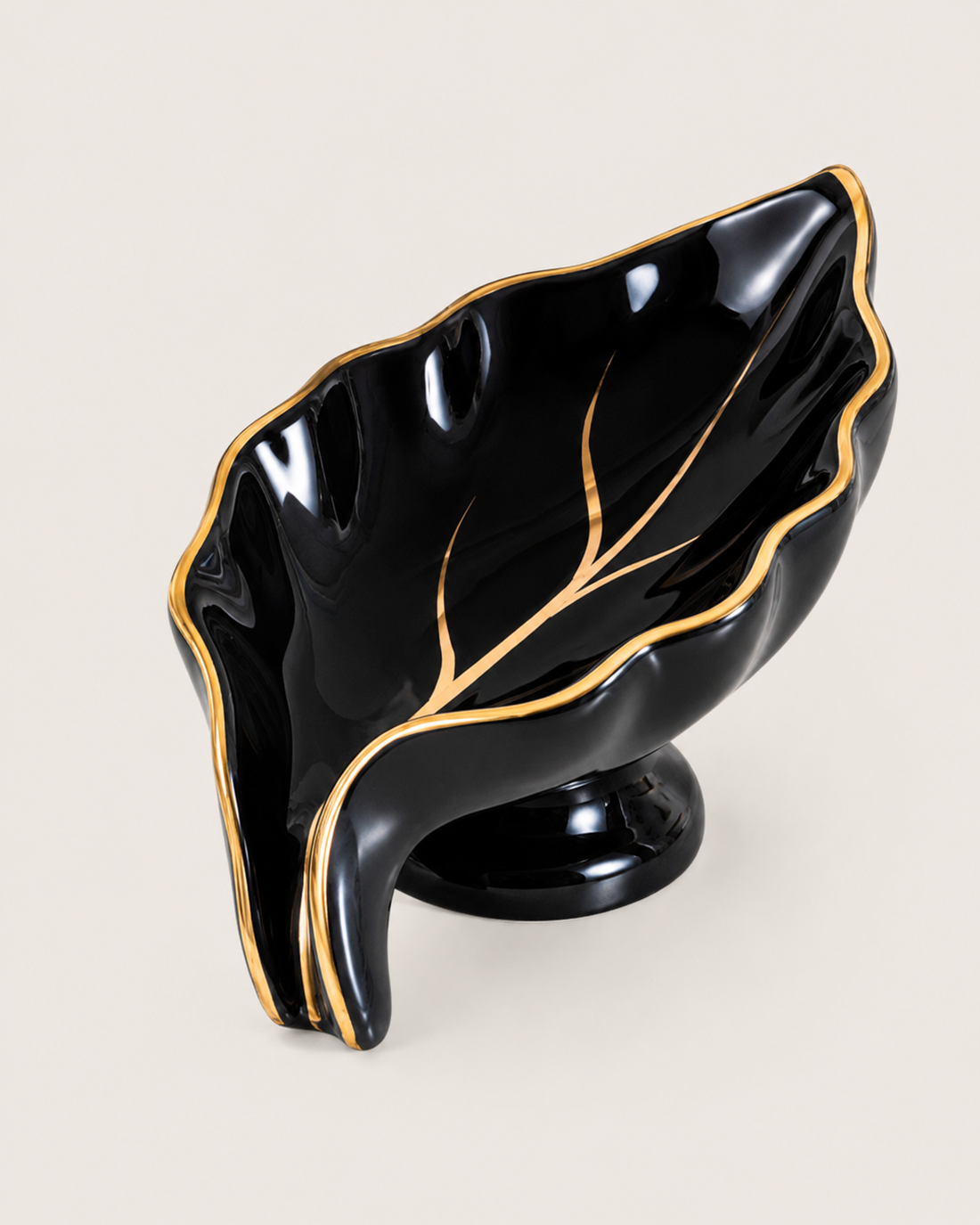 Leaf Ceramic Soap Dish - Black