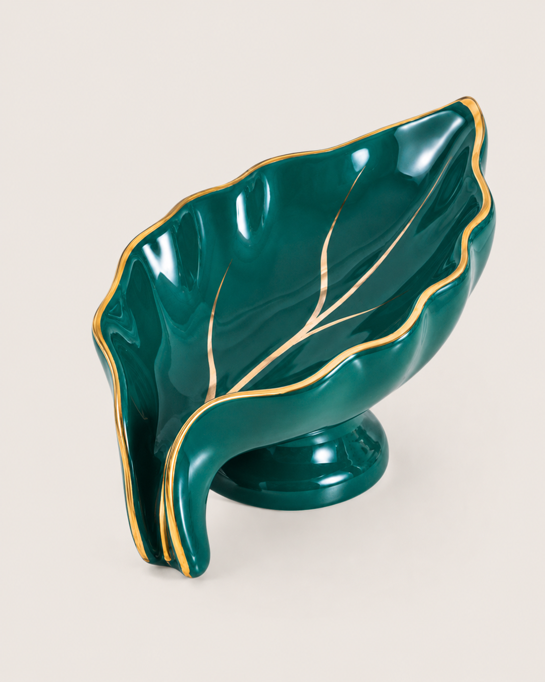 Leaf Ceramic Soap Dish - Green