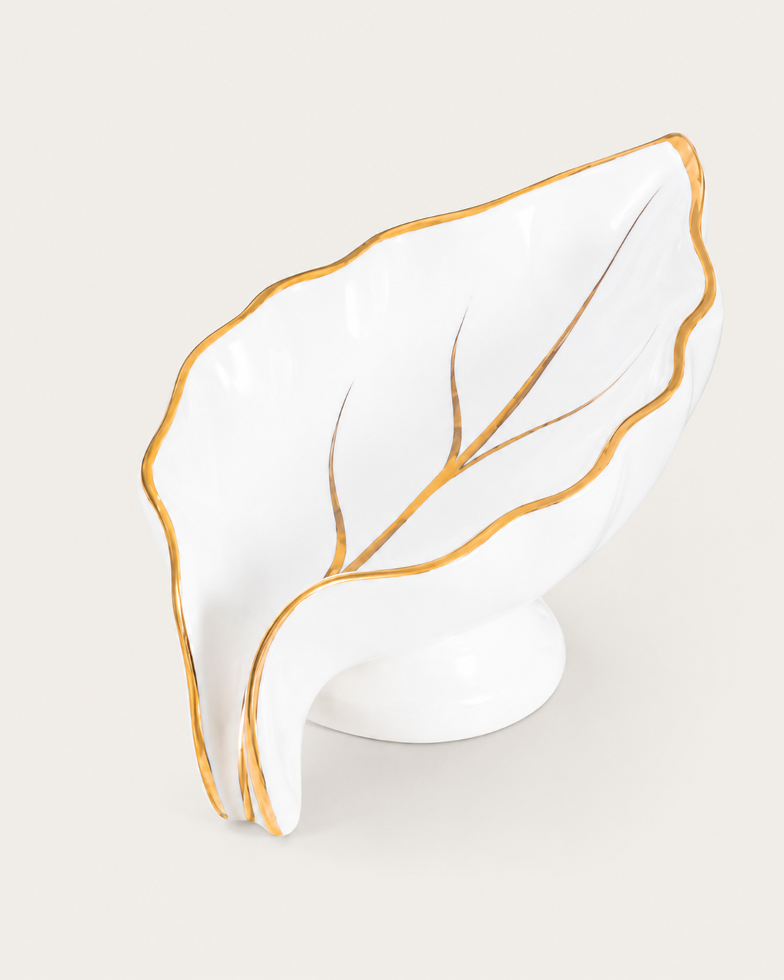 Leaf Ceramic Soap Dish - White