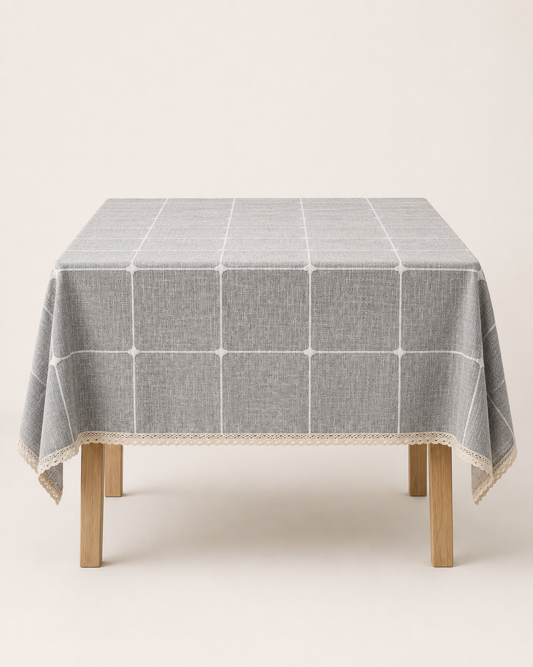 Linen Tablecloth - Hibiscus Grey