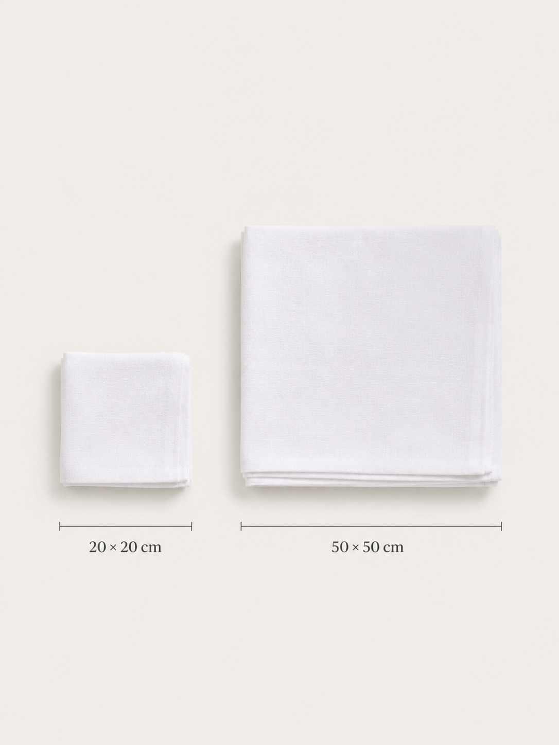Natural Linen Napkin - size comparison