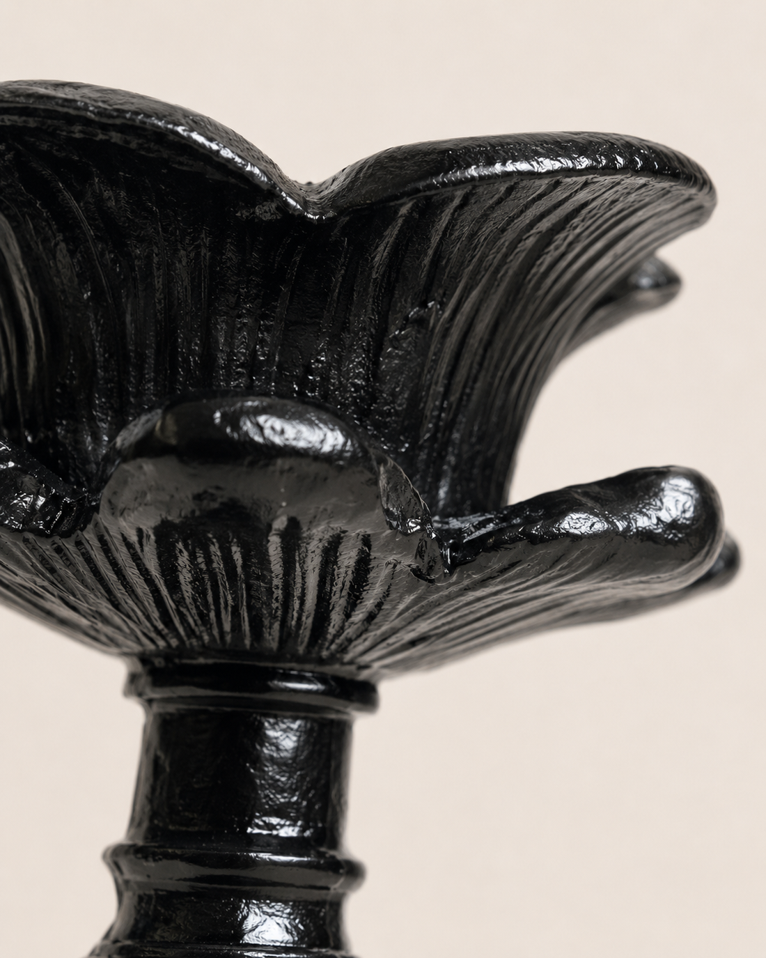 Ornate Metal Candlestick - close-up detail