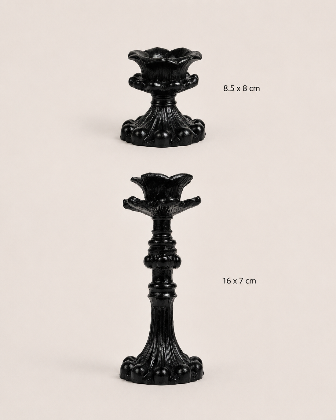 Ornate Metal Candlestick on white background