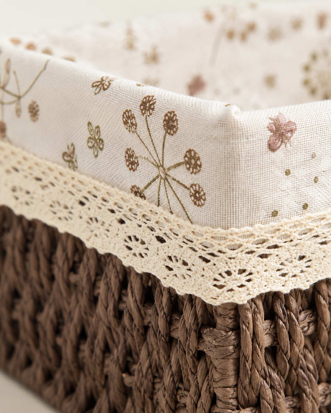 Rattan Storage Basket - close-up detail