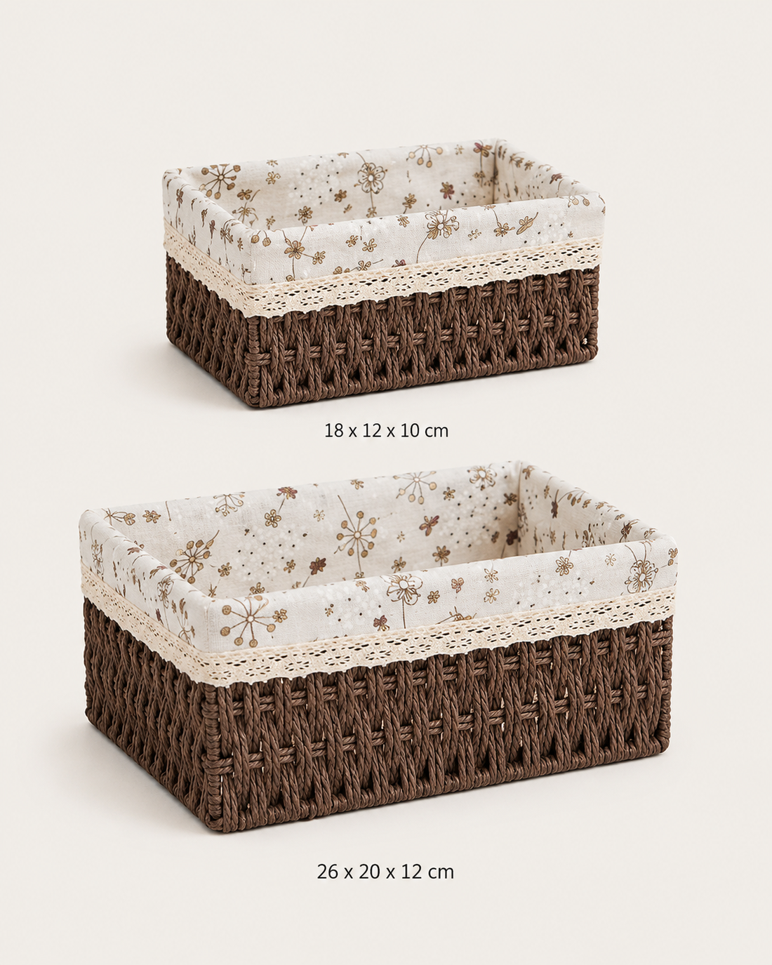Rattan Storage Basket on white background