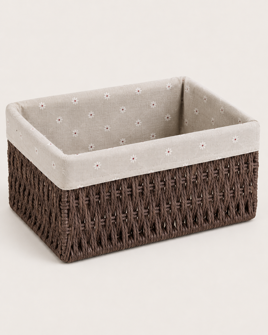Rattan Storage Basket on white background