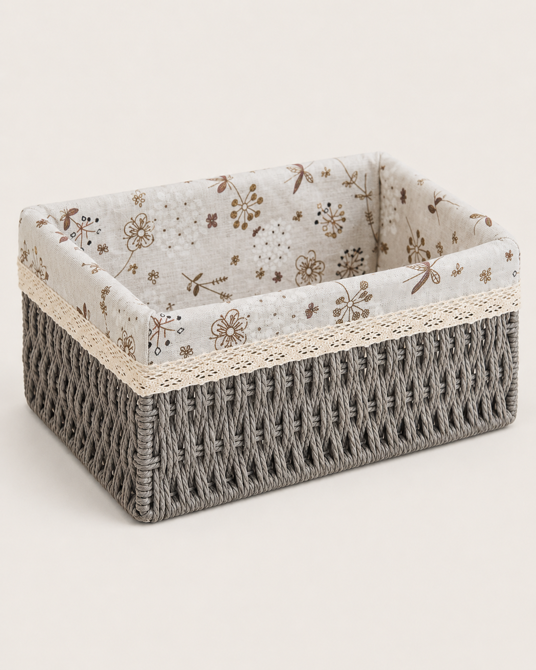 Rattan Storage Basket on white background