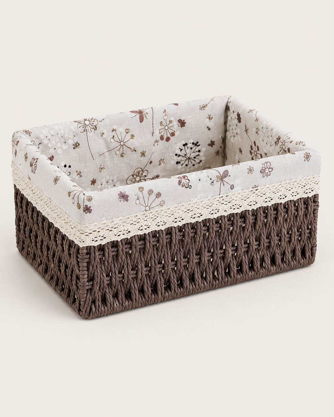 Rattan Storage Basket on white background