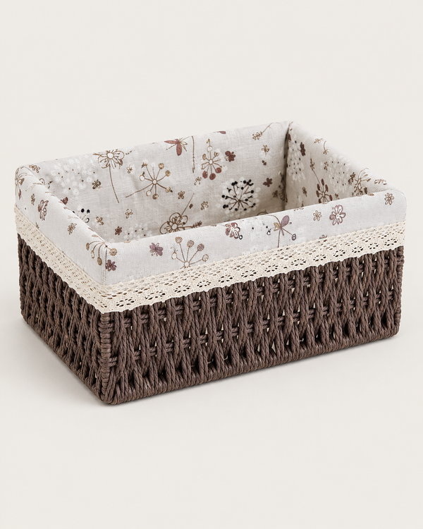 Rattan Storage Basket on white background