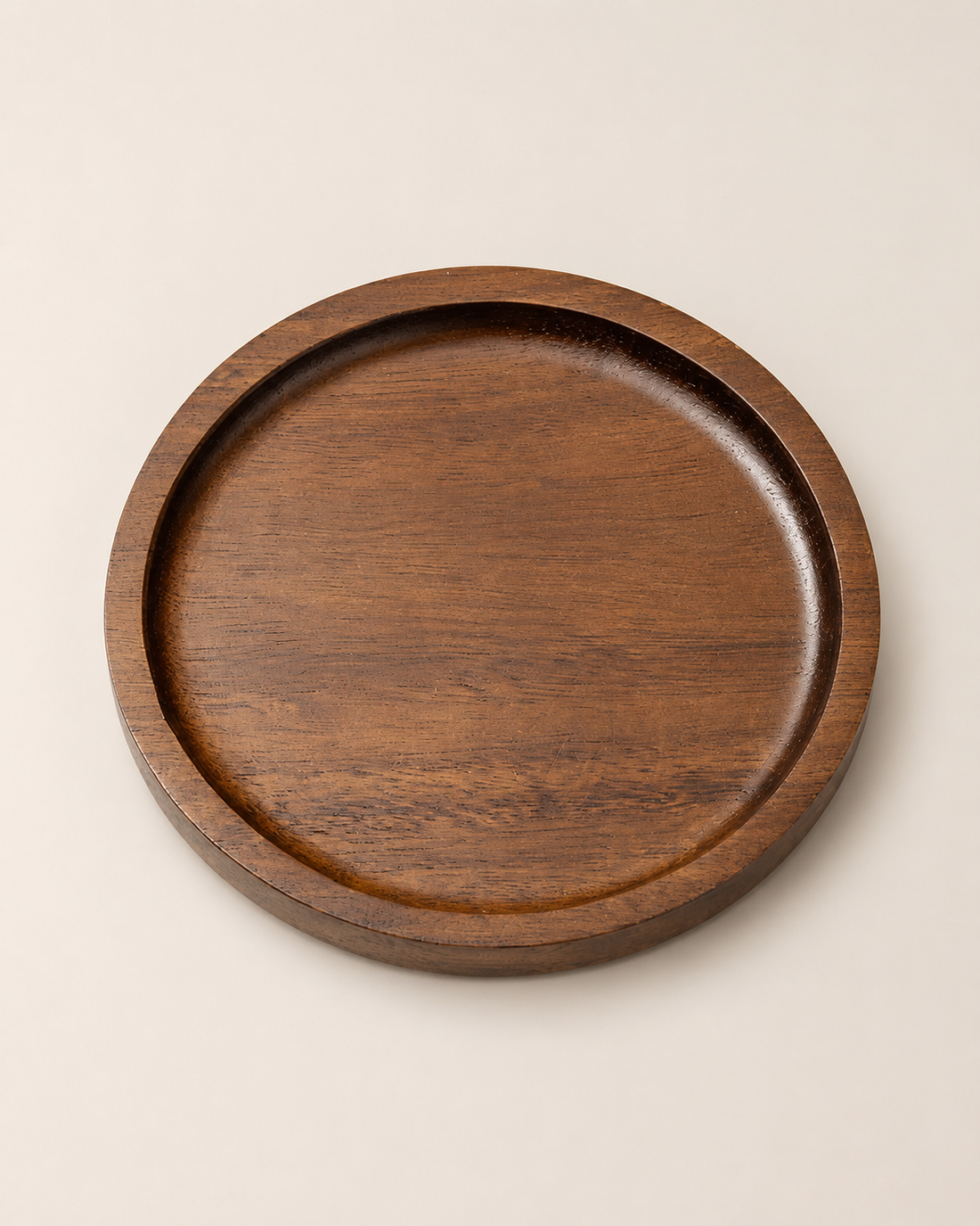 Acacia Wood Serving Tray, Round on white background