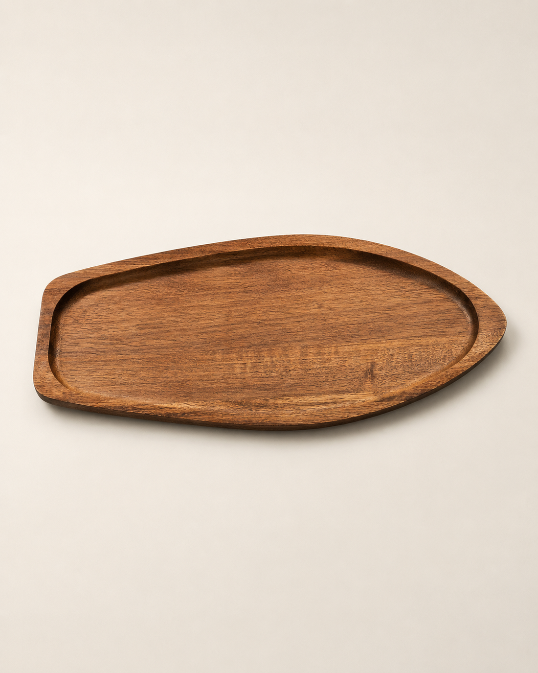 Acacia Wood Serving Tray on white background