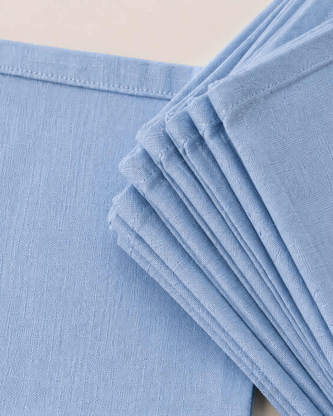 Solid Linen Napkin - detail Blue