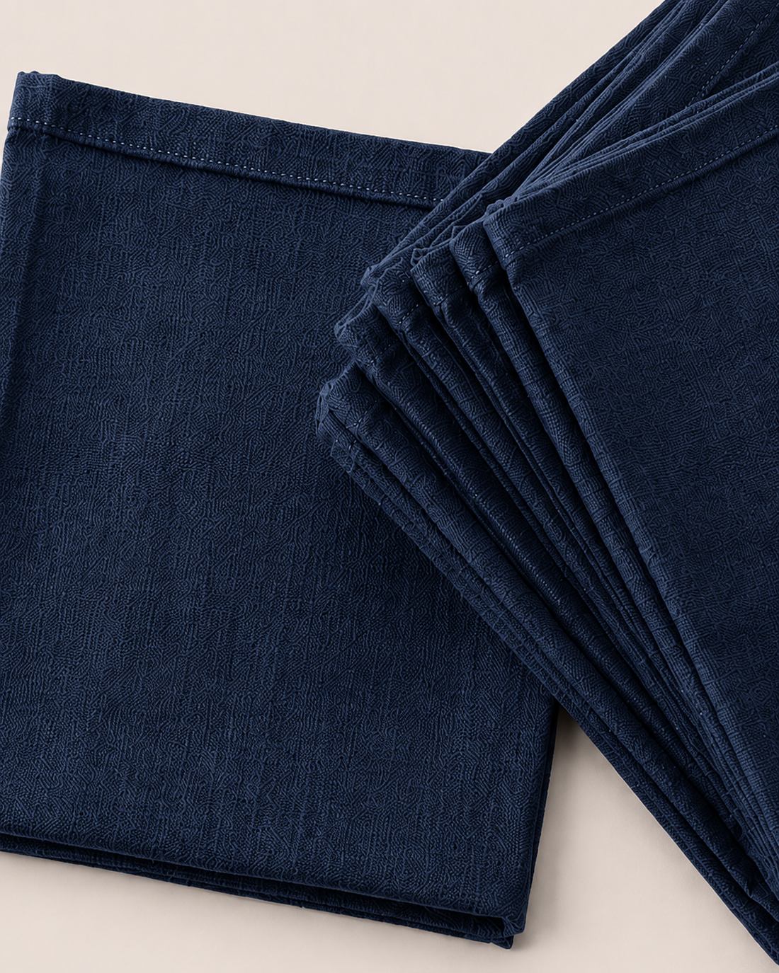Solid Linen Napkin - detail Dark Blue