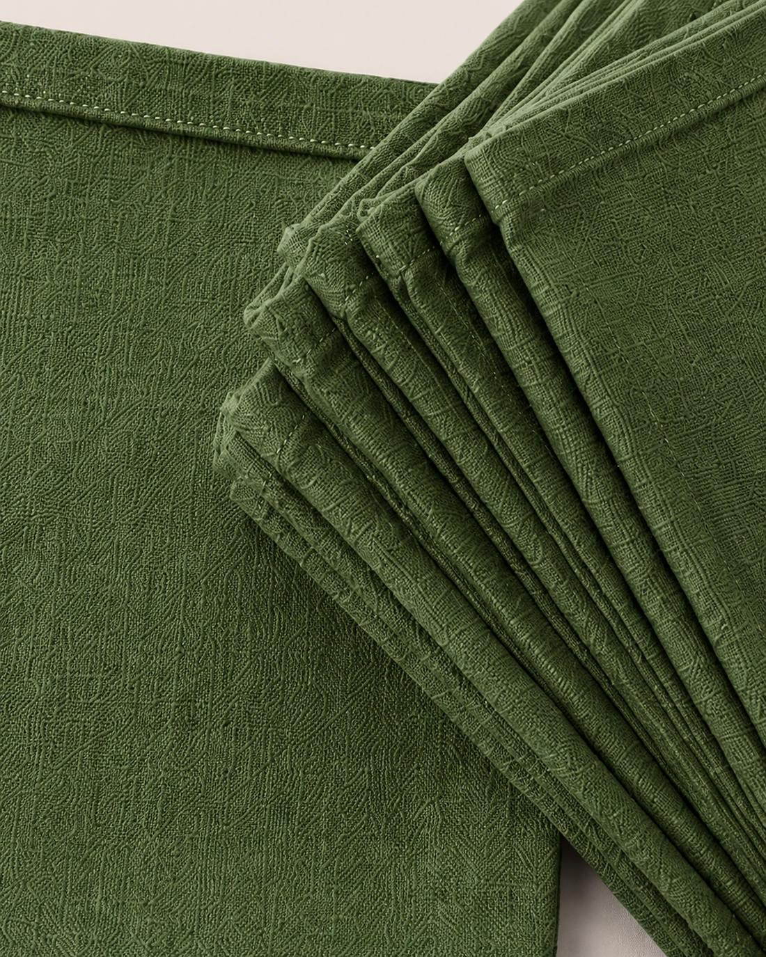 Solid Linen Napkin - detail Green