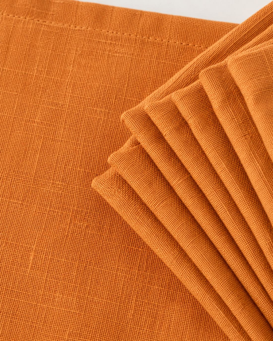 Solid Linen Napkin - detail Orange