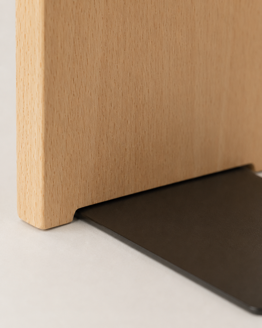 Solid Wood Bookend Stand – close-up detail
