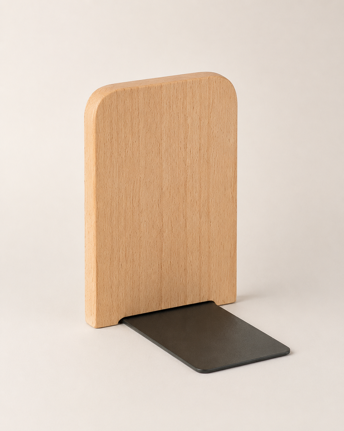 Solid Wood Bookend Stand, Beech Square on white background