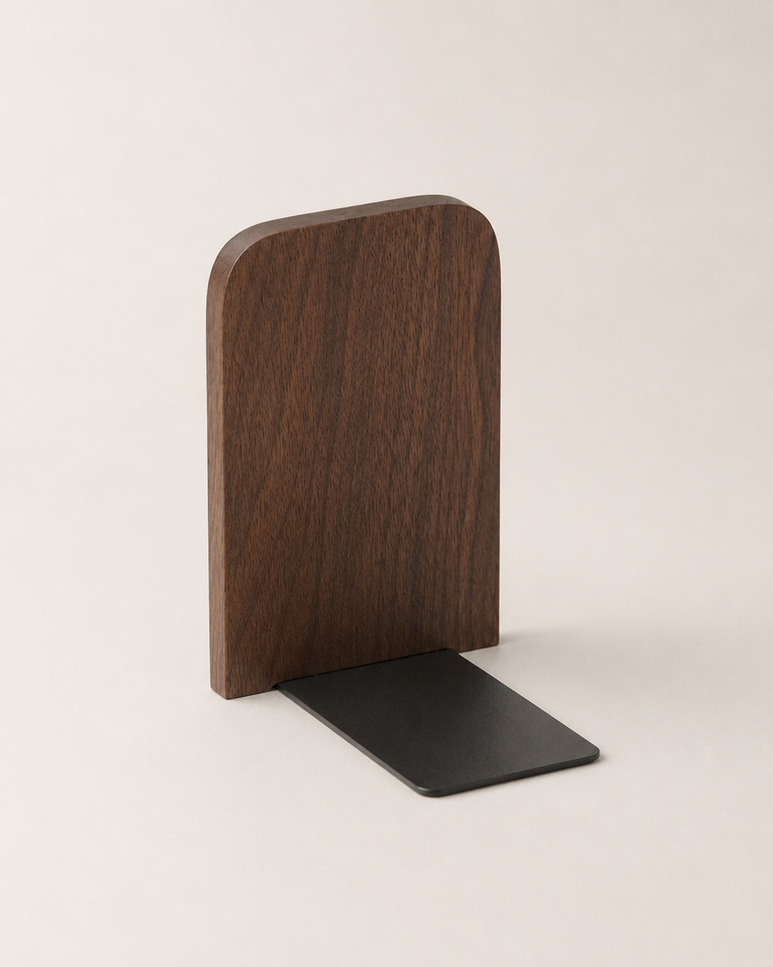 Solid Wood Bookend Stand, Black Walnut Square on white background