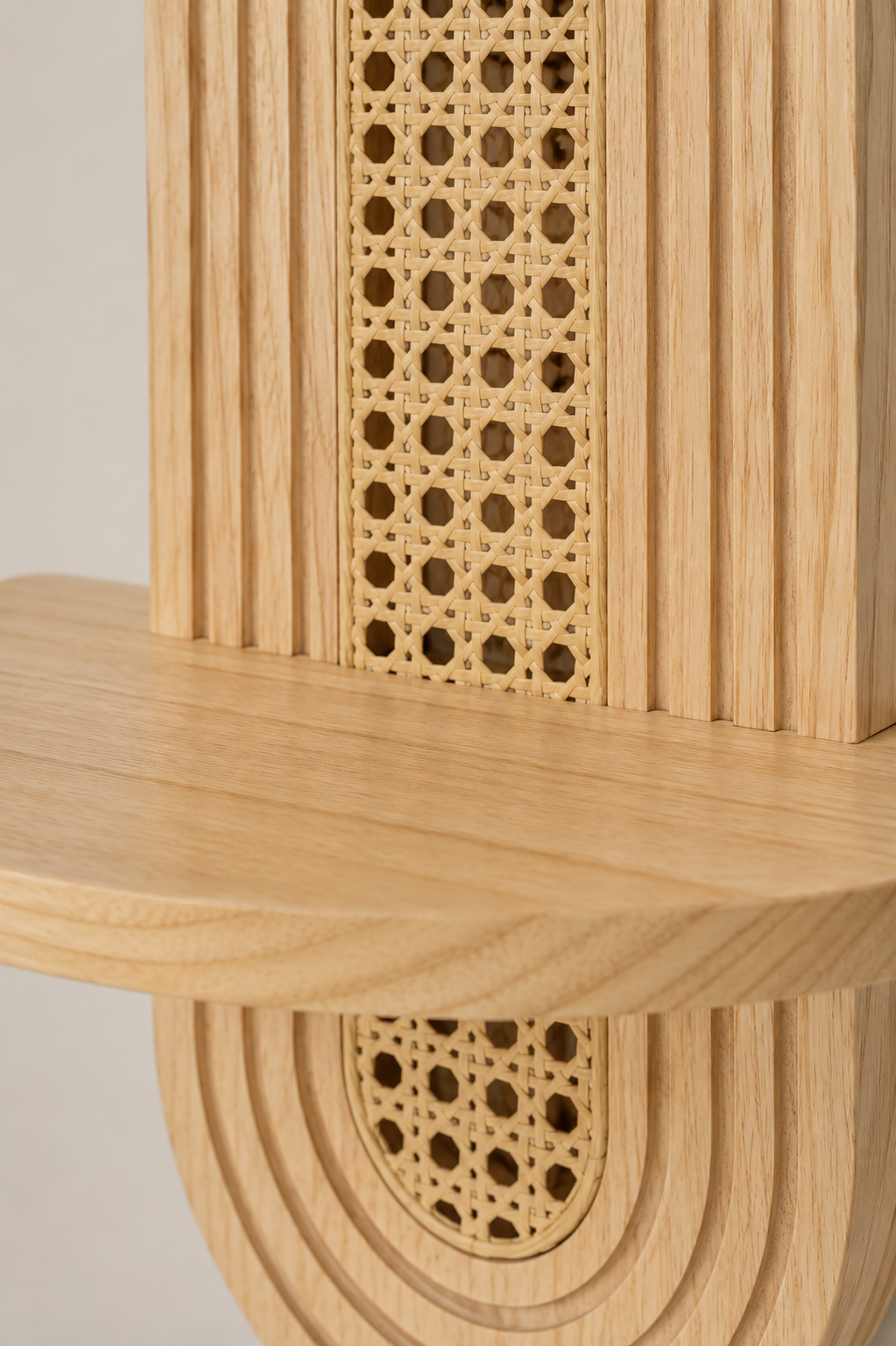 Rattan Wall Display Shelf – close-up detail