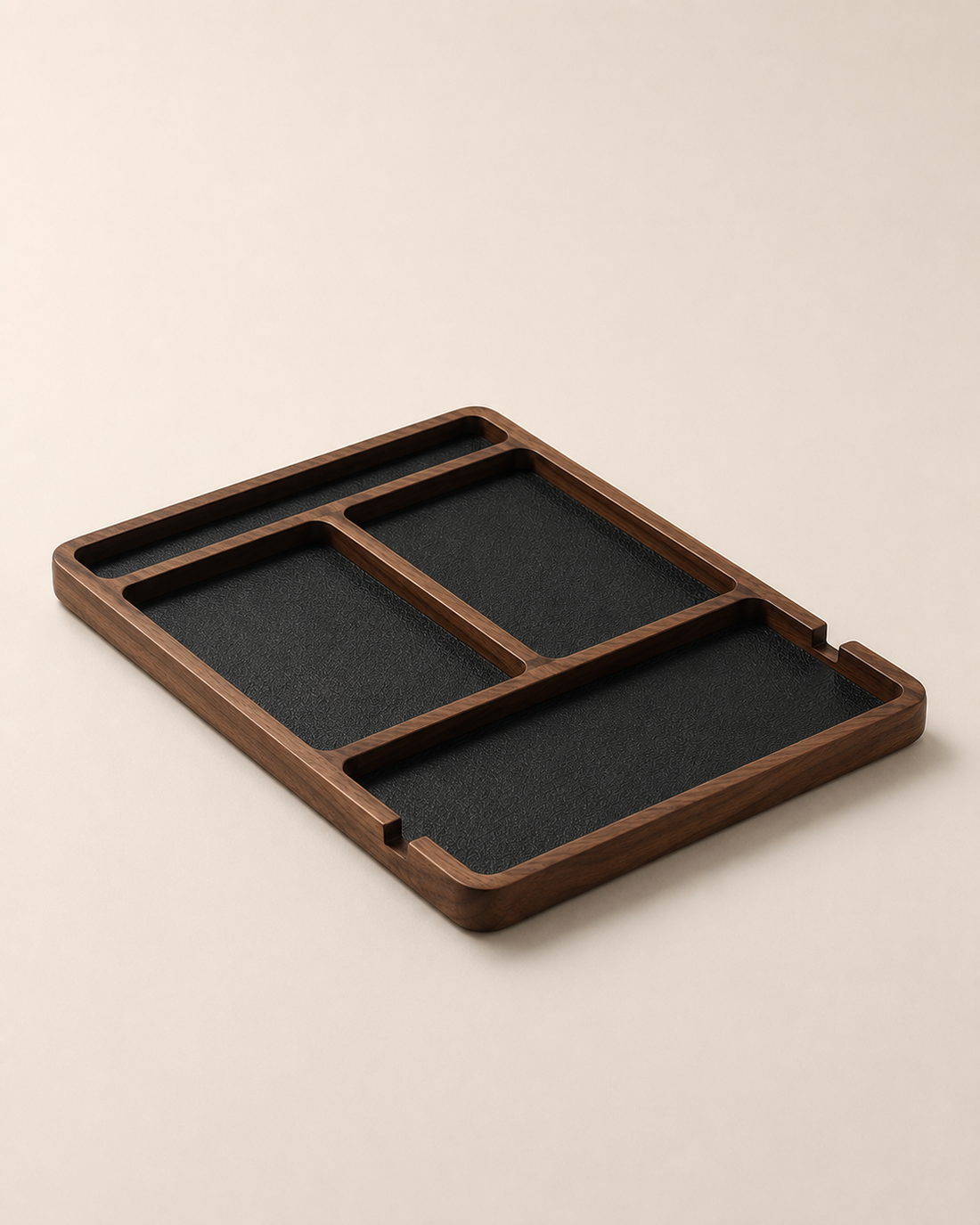 Walnut Valet Tray on white background