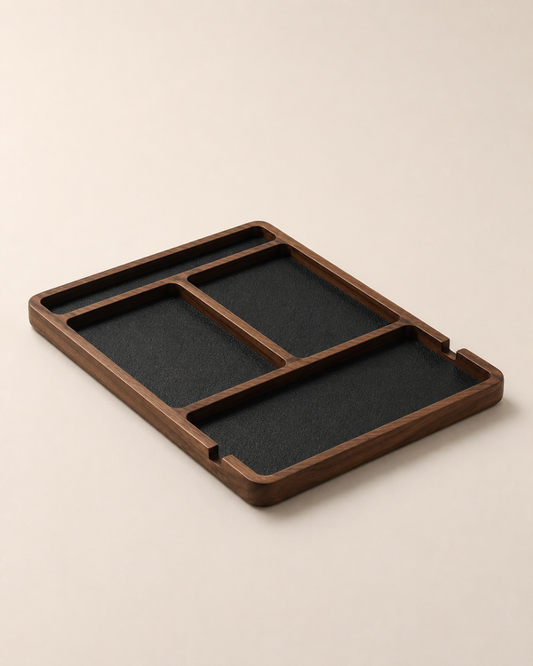 Walnut Valet Tray on white background