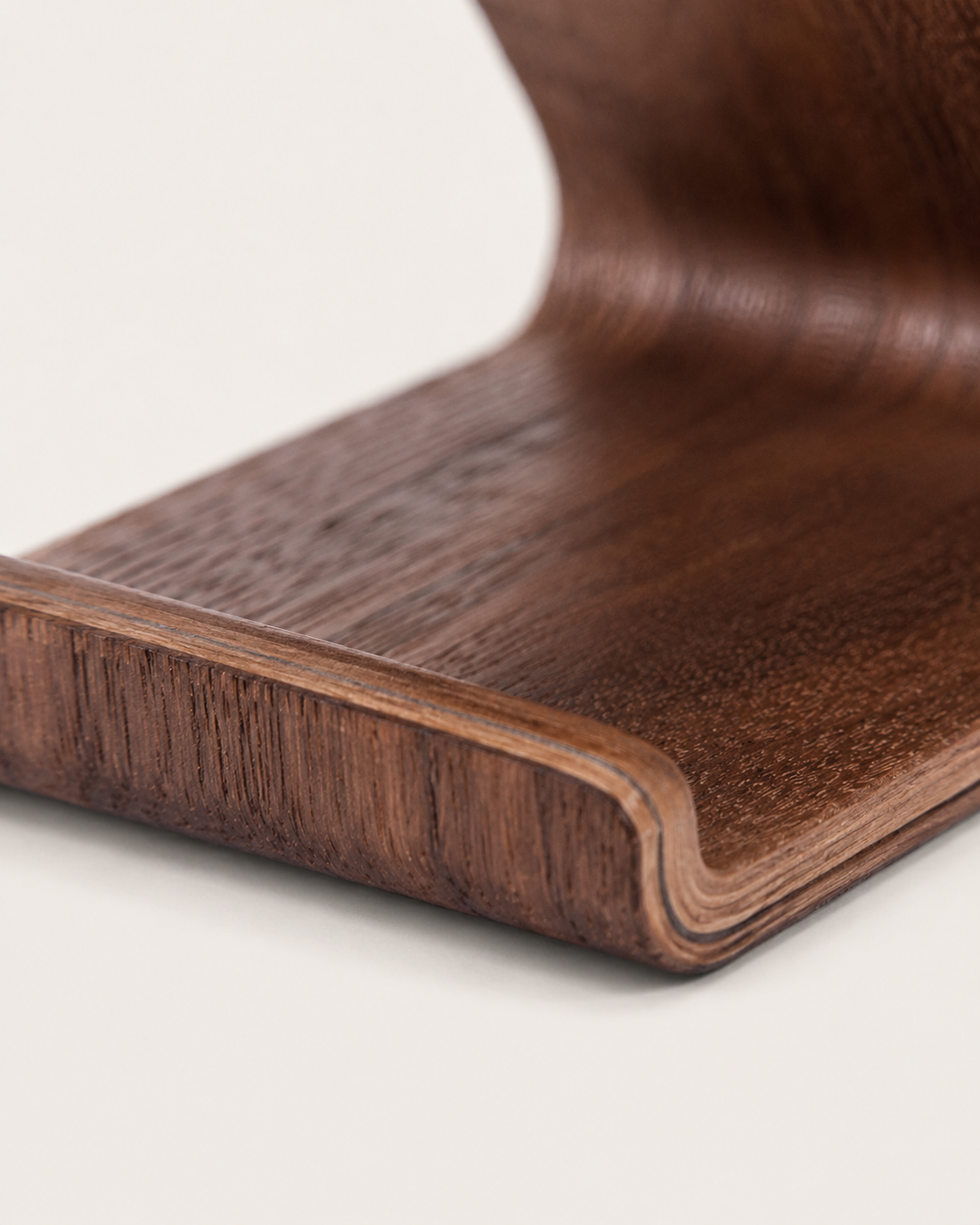 Walnut Phone Stand - close-up detail