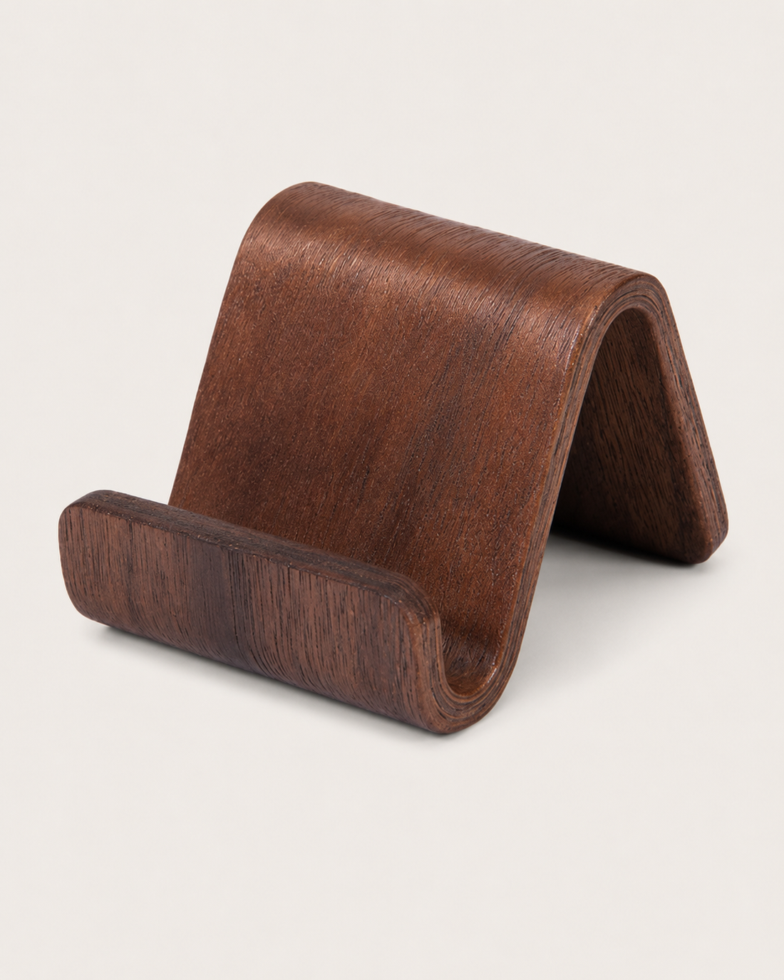 Walnut Phone Stand on white background