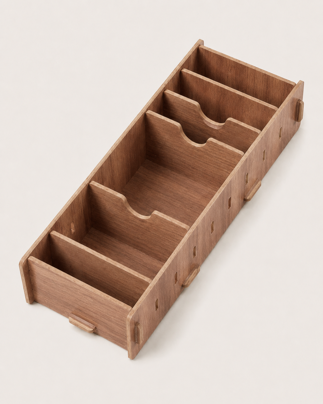 Wooden Card Box on white background